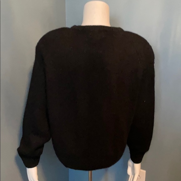 Festive Holiday Sparkle!!  Extra Energy Silk Black Sweater with Sequins - Picture 4 of 6